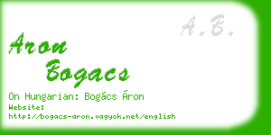 aron bogacs business card